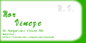 mor vincze business card